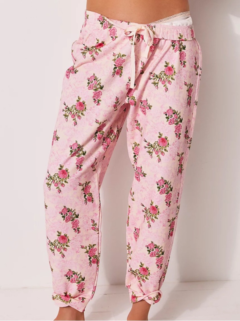 Loveshackfancy Amita Pink Floral Lounge Sweatpants S